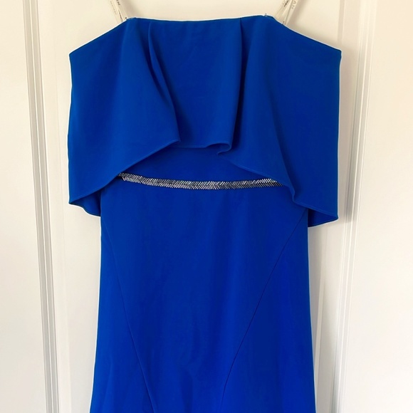 HALSTON Bright Blue Elegant Dress Size 2 - Picture 1 of 6